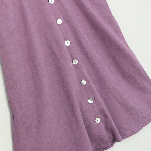 MADEWELL Kacie Mini Shirtdress Linen Button Front Antique Purple Retro $118 - Picture 10 of 10